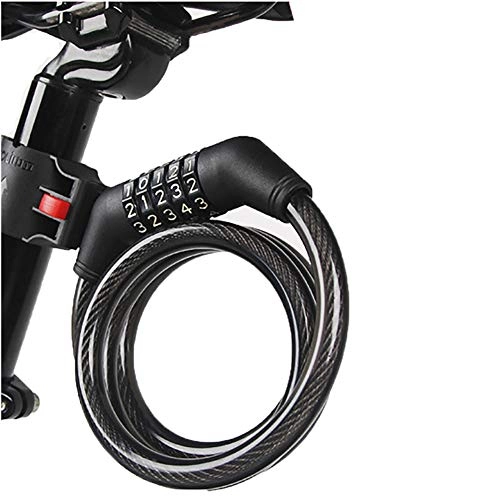 Cerraduras de bicicleta : Jnsio Candado Bicicleta Cable Combinación De 5 Dígitos con Soporte Montaje Alta Seguridad Bloqueo Antirrobo Flexible para Bicicletas Motocicletas Scooters