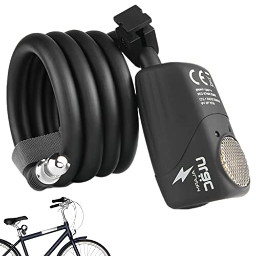 Cerraduras de bicicleta : Jomewory Candado electrónico de bicicleta con cable de acero antirrobo con alarma de 110 dB, bloqueo de cable de seguridad para bicicleta de montaña, vehículos todoterreno, bicicleta de carretera