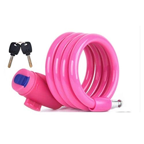 Cerraduras de bicicleta : kaige Cadena / Cerradura / Cuerda de Cable Bloqueo / Lock Anti-Robo / Lock Anti-Robo en Negrita / Negro 1.2m, Pink 1.2m WKY (Color : Red 1.2 Meters)