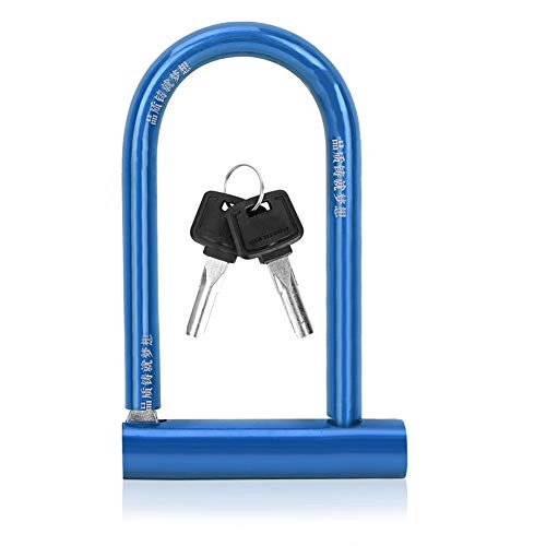 Cerraduras de bicicleta : Keenso Bicicleta U-Lock con Llaves, Bicicleta U-Lock Acero de Alta Resistencia Bicicleta Bicicleta de Alta Resistencia Antirrobo U-Lock Impermeable A Prueba de Polvo Núcleo de Cobre (Azul)