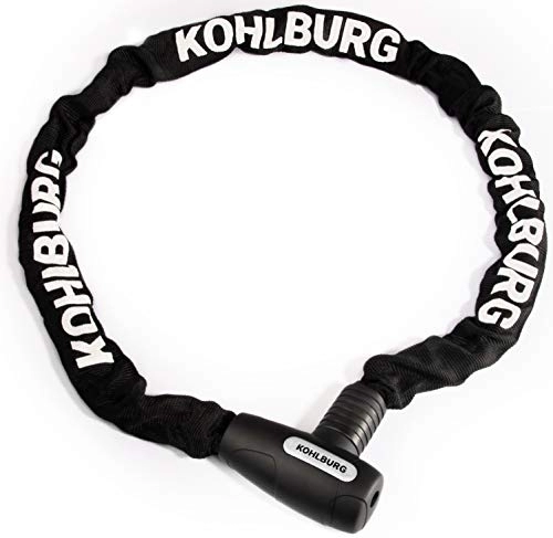 Cerraduras de bicicleta : KOHLBURG Candado de cadena largo – 107 cm de largo y 6 mm de fuerte cadena – cerradura de bicicleta con llave para bicicleta