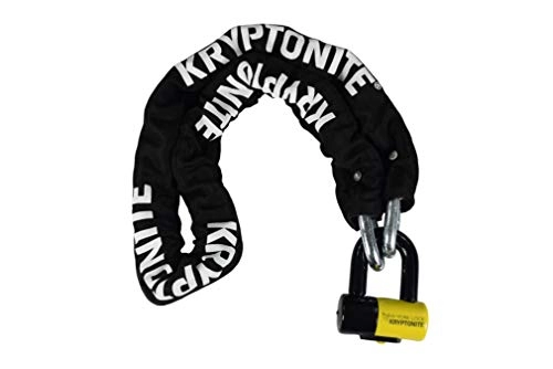 Cerraduras de bicicleta : Kryptonite Chain Legend New York - Antirrobo para Adulto, Unisex, Color Negro y Amarillo, 150 cm
