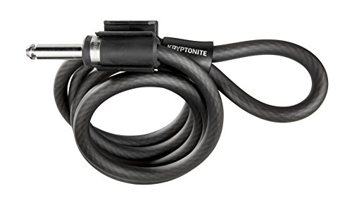 Cerraduras de bicicleta : Kryptonite Frame Lock Cable DE Enchufe con Anillo DE Seguridad DE 10 MM, Negro, 120 cm