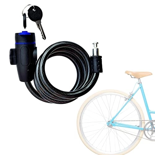 Cerraduras de bicicleta : Kuyatioo Cable de Acero en antirrobo | Candado de Llave de Anillo de Bloqueo de Bicicleta fácil de Usar | Candado de Bicicleta de combinación portátil, candado de Bicicleta de Accesorios de Bicicleta