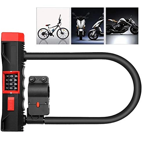 Cerraduras de bicicleta : LHY RIDING Bicicleta T-Lock, con Soporte de Montaje, para Trabajo Pesado Bloqueo de la Bici, de 4 dígitos combinación de Bloqueo