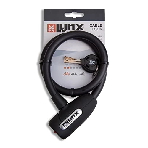 Cerraduras de bicicleta : Lynx Cable Cerradura, Unisex, Negro, 10 mm x 10 m