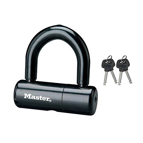 Cerraduras de bicicleta : Master Lock 8118EURDPS Candado U antirrobo para bicicleta, Negro, 9x4 cm