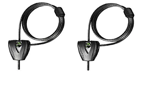 Cerraduras de bicicleta : Master Lock 8417D 2 Pack 6 pies x 3 / 16 pulgadas Python Cable de bloqueo ajustable, negro, 6 pies x 3 / 16 pulgadas (paquete de 2)