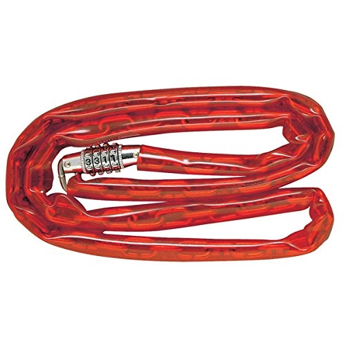 Cerraduras de bicicleta : Master Lock Barril combinación Bike Lock & cadena 4 Dial 4 'acero rojo Carded