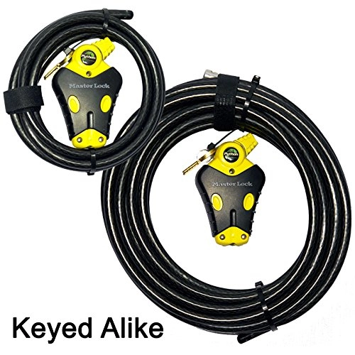 Cerraduras de bicicleta : Master Lock - Bloqueo de cable ajustable Python 0.3-1.82 m 0.3-9.13 m