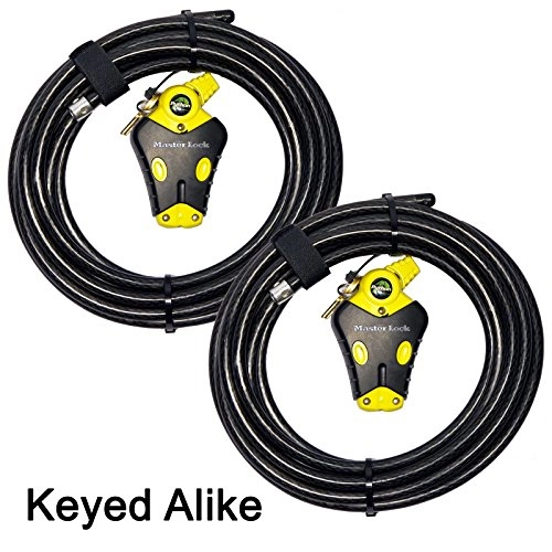 Cerraduras de bicicleta : Master Lock – de piel de serpiente ajustable Cable Locks # 8413ka2 – 2020