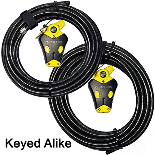 Cerraduras de bicicleta : Master Lockde Piel de Serpiente Ajustable Cable Locks # 8413ka22030