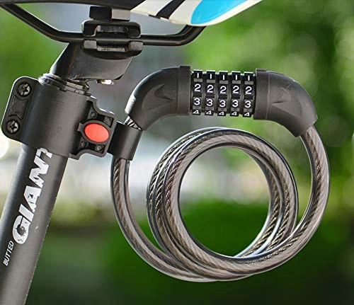 Cerraduras de bicicleta : Mini Anti-Theft Password Lock Motorcycle Helmet Lock Steel Cable Lock Baby Stroller Baby Bicycle Lock (Bold Black 1.2 M)