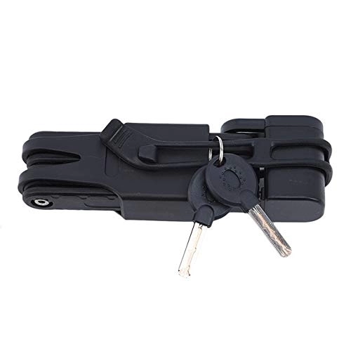 Cerraduras de bicicleta : MXBC Lock de Bicicleta Plegable Acero Portable Portable Bike Security Cabe Cabe (Color : Black)