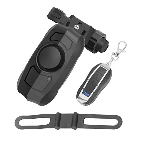 Cerraduras de bicicleta : NO BRAND Seguridad 110dB de Carga USB inalámbrico Antirrobo vibración de la Motocicleta Seguridad de la Bici de Bloqueo de Alarma con Mando a Distancia Fuerte y Resistente (Color : Black)