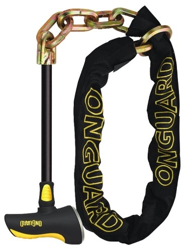 Cerraduras de bicicleta : ONGUARD Beast-Candado con Cierre de Barra de Acero X2(Negro, 140cm x 11mm)
