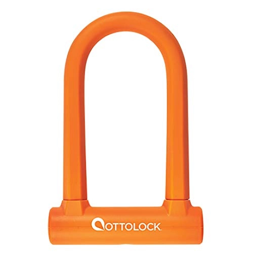 Cerraduras de bicicleta : OTTOLOCK Sidekick Compact U-Lock candado de Bicicleta 7 cm x 14, 5 cm, Pesa sólo 750 Gramos y está Recubierto de Silicona Naranja