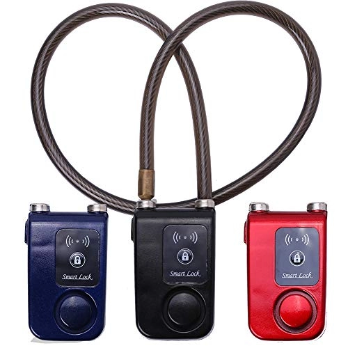 Cerraduras de bicicleta : Outbit Bike Lock - Control de App Bluetooth Smart Lock Antirrobo Candado de Cadena de Alarma con Alarma de 105dB para Puertas de Bicicletas(Azul)