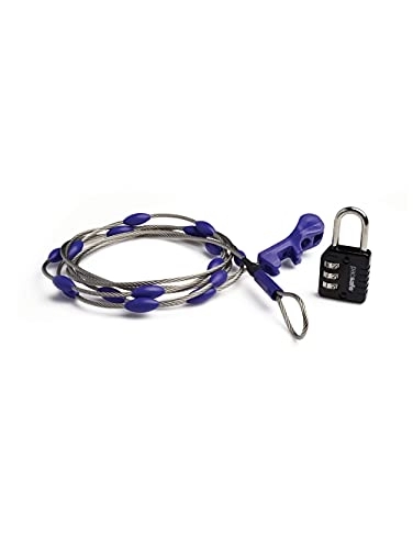 Cerraduras de bicicleta : Pacsafe Wrapsafe Adjustable Cable Lock Correa para Mochila, 250 cm, Gris