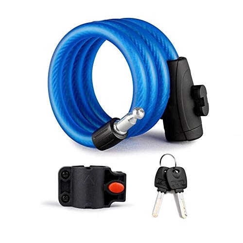 Cerraduras de bicicleta : PIANAI Candado De Bicicleta Antirrobo Bloqueo Cable[1, 8M / 1.2M Cable] [Llave] [Exterior] Ideal para Bicicleta Monopatín Paseante Cortacésped Y Otro Equipo, Azul, 1.2m