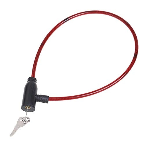 Cerraduras de bicicleta : Qaoping PC Metal Cycling Cable Anti-Robo Bloqueo de Seguridad con -Red (Color : Red)