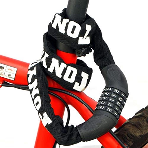 Cerraduras de bicicleta : Sioneit Bloqueo de Bicicleta Bloqueo de Cadena antirrobo No se requieren Llaves Abierto con contrasea Candado de Cadena