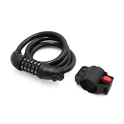 Cerraduras de bicicleta : Sourcingmap – Bicicleta 5-Digital contraseña de Seguridad combinación candado de Cable Negro