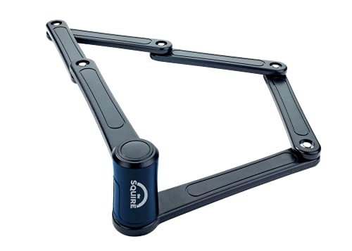 Cerraduras de bicicleta : Squire Candado plegable resistente (Folda FL850) - Mecanismo de bloqueo de vaso de disco para alta resistencia a la púa - Enlaces plegables de acero endurecido - Candado plegable para bicicleta para