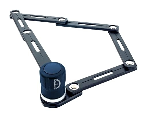 Cerraduras de bicicleta : Squire Candado plegable resistente (Folda Mini FL690) – Mecanismo de bloqueo de vaso de disco para una alta resistencia a la púa – Enlaces plegables de acero endurecido – Candado plegable para