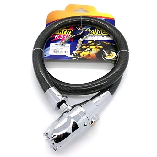 Cerraduras de bicicleta : Starlet24 - Candado de cable con alarma para bicicleta o motocicleta, 100 cm, cable de seguridad