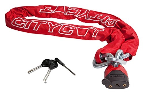 Cerraduras de bicicleta : Starry Citycat Art-4 Chain Cerradura, Unisex, Rojo, 180 cm