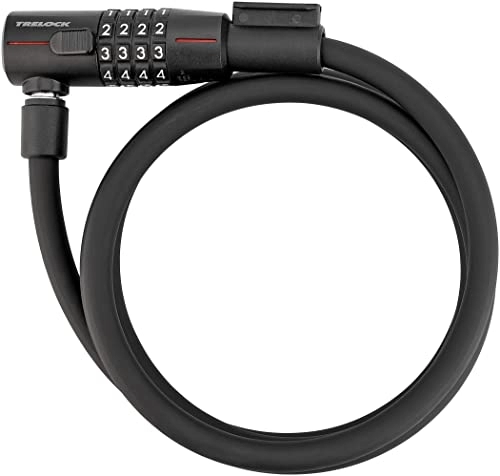 Cerraduras de bicicleta : Trelock 2231263290 Unisex Adult Spiral Cable Lock Black 180 cm