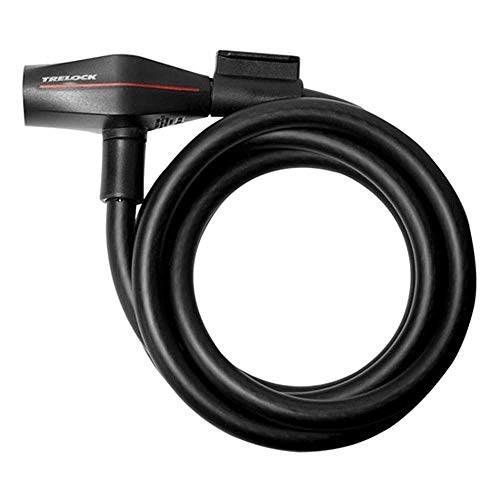 Cerraduras de bicicleta : Trelock SK210 Curly Cable Key Lock in Black