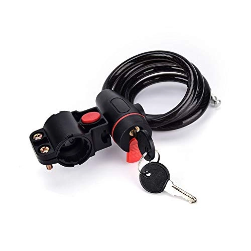 Cerraduras de bicicleta : Universal Security Lock with 2 Keys Bike Lock Anti-Theft Steel Strong Wire Coil Cable for Bicycle Motorcycle