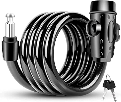 Cerraduras de bicicleta : UPPVTE Cable de bloqueo de bicicleta antirrobo, bloqueo de cable de bicicleta con llaves de bloqueo de cable con la cubierta del soporte del soporte del soporte del cilindro de bloqueo Candado Bicicle