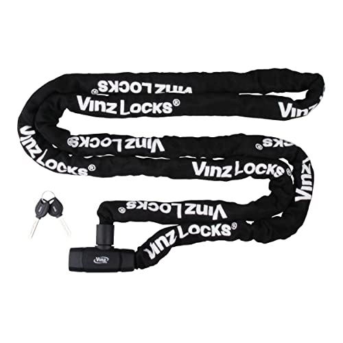 Cerraduras de bicicleta : Vinz Olympus - Candado de cadena para bicicleta (300 cm), color negro