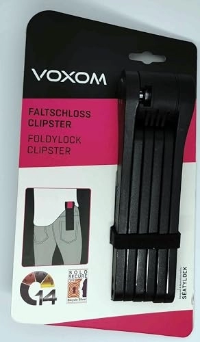 Cerraduras de bicicleta : Voxom Foldylock Clipster Candado Plegable, Unisex Adulto, Negro, 85 cm