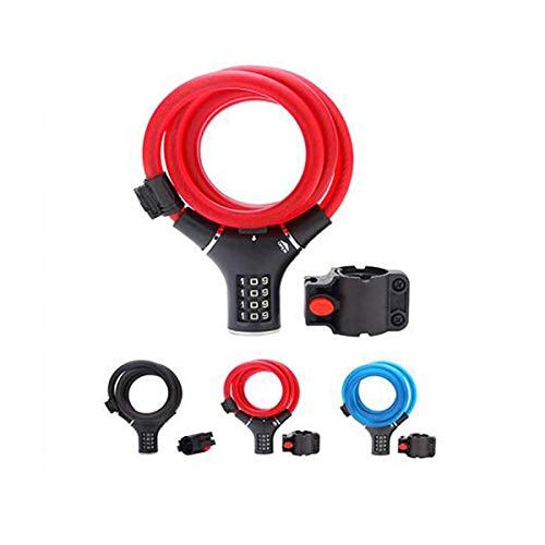 Cerraduras de bicicleta : WeiCYN Candados robustos - Candados de Cable, Ligeros, Ligeros, para Cadena de Bicicleta, tamao: 60 Pulgadas (Longitud) x 0.5 Pulgadas (dimetro), Color: Negro, Rojo, Rojo