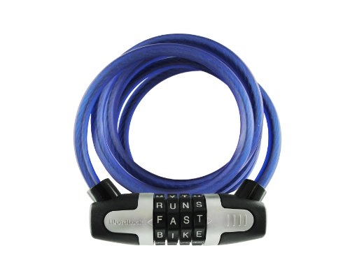 Cerraduras de bicicleta : Wordlock cl-434-bl Regalo (4dgitos) 8mm WLX combinacin candado de Bicicleta, Color Azul