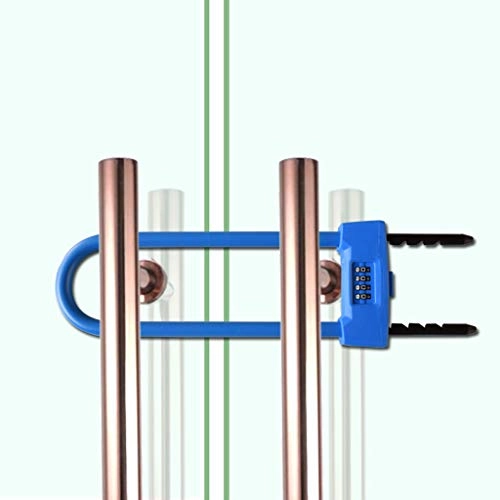 Cerraduras de bicicleta : XUE-1 Cerradura de la Puerta de Vidrio con contrasea - U-Lock para Uso de la Oficina en casa (Azul 1)