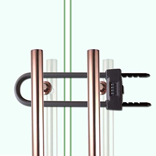 Cerraduras de bicicleta : XUE-1 Cerradura de la Puerta de Vidrio con contrasea - U-Lock para Uso de la Oficina en casa (Gris 1)