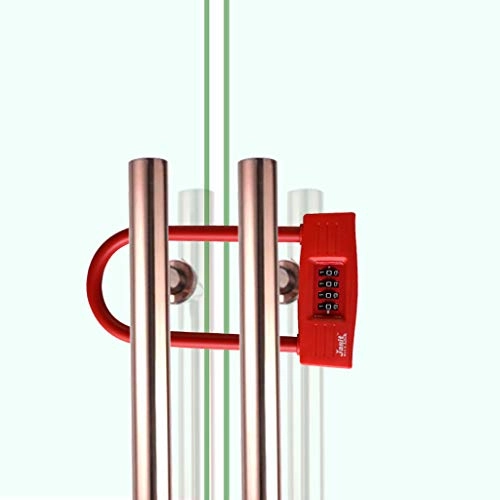 Cerraduras de bicicleta : XUE-1 Cerradura de la Puerta de Vidrio con contrasea - U-Lock para Uso de la Oficina en casa (Red 2)