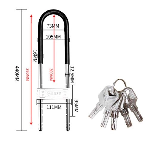 Cerraduras de bicicleta : XUE-1 U-Lock Bicycle Lock Motocicleta Coche elctrico Antirrobo Carga Smart U-Shaped Lock Glass Door Lock Anti-hidrulico (5 Teclas / Negro 1)