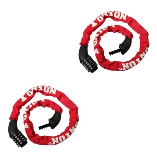 Cerraduras de bicicleta : YARNOW 2 Piezas candados para bicicletas pesado Candado de bicicleta contraseña cerradura de cadena bloqueo antirrobo rojo