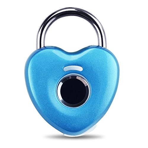 Cerraduras de bicicleta : YDBET Candado de Huellas Digitales Smart Touch Lock, antirrobo sin Llave para Gym Locker School Locker Mochila Maleta Gabinete Equipaje de Viaje Exterior Cerradura pequeña, Azul