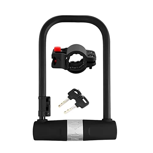 Cerraduras de bicicleta : Yeeda Bloqueo en U para bicicleta con llave, bloqueo en U antirrobo para bicicleta, compacto y portátil en forma de U