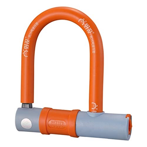 Cerraduras de bicicleta : YQRJYB Bold Fitting Bicycle Lock Fold Mountain Bike Lock Seguridad antirrobo Lock U-Lock (Color : Orange)
