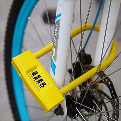 Cerraduras de bicicleta : Yuefensu Bloqueo de Bicicletas en Forma de U Anti-Robo Código de Cuatro dígitos Bloqueo de Alambre Opcional Bloqueo de Bicicleta No Smart Electronic Lock Candados antirrobo para Bicicletas