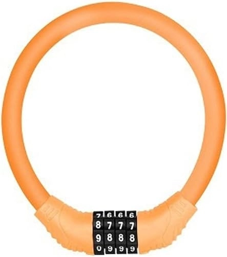 Cerraduras de bicicleta : ZECHAO Lock de bicicleta Combinación de 4 dígitos, contraseña antirrobo anillo Lock Portable Mountain Bike Lock Safety Lock Liding Riding Riding Riding Candado Bicicleta (Color : Orange, Size : 11x1