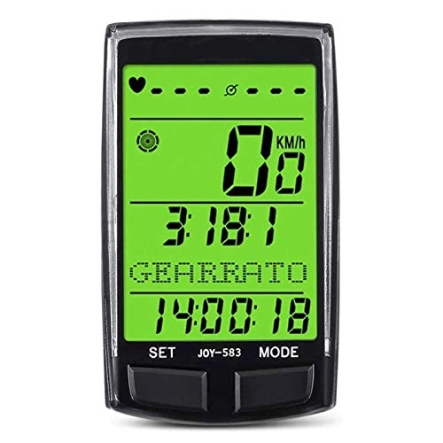 Ordenadores de ciclismo : Adesign Computadora de Bicicleta Wireless 20 Funciones Impermeable LCD Velocidad Bicicleta Velocímetro Bike Odometer Ciclismo Ciclo de Ciclo Velocímetro